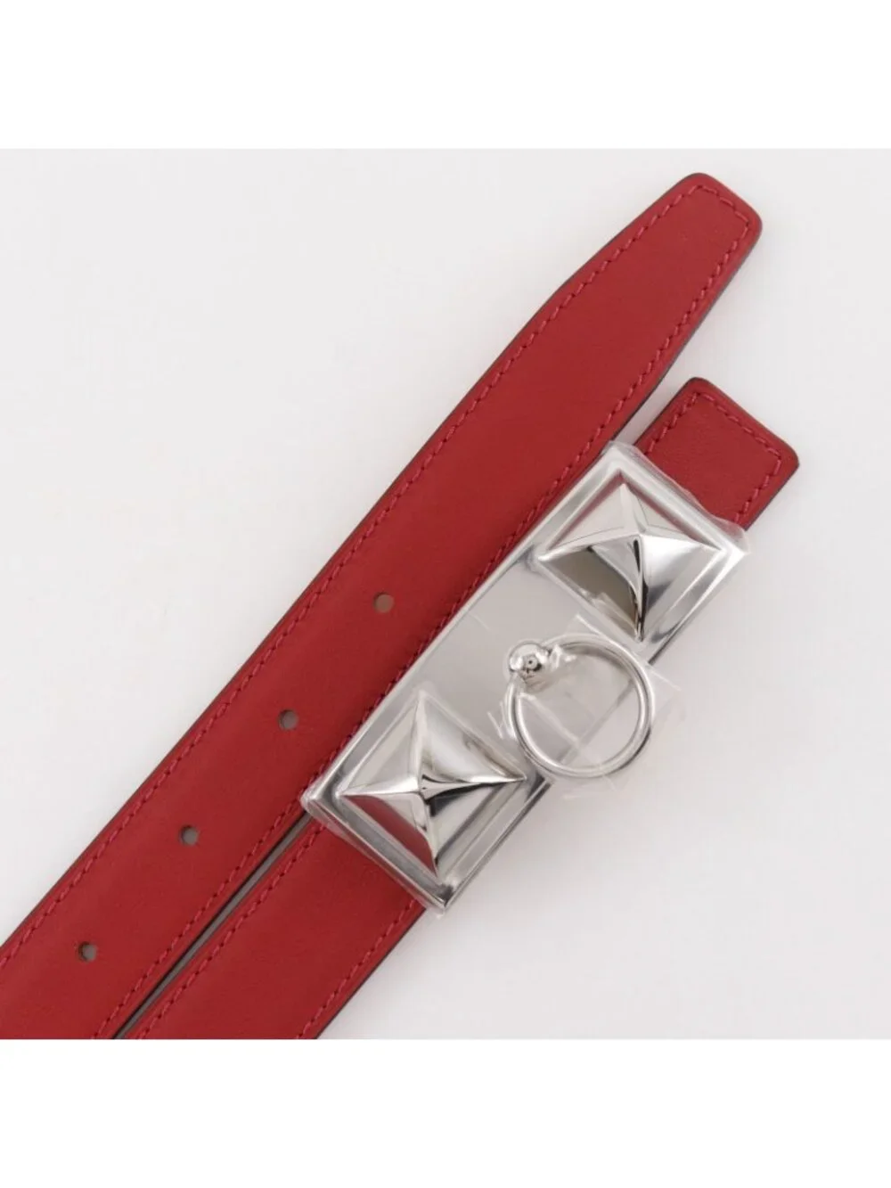 Hermes Rival Reversible Swift Veau Metal Red Belt